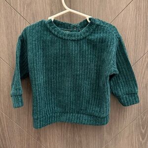 Cat & Jack Green Velvet 2 Piece Ribbed Set